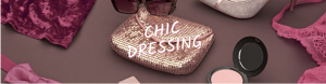 hero du site Chic Dressing avec le nom et des accessoires féminins.